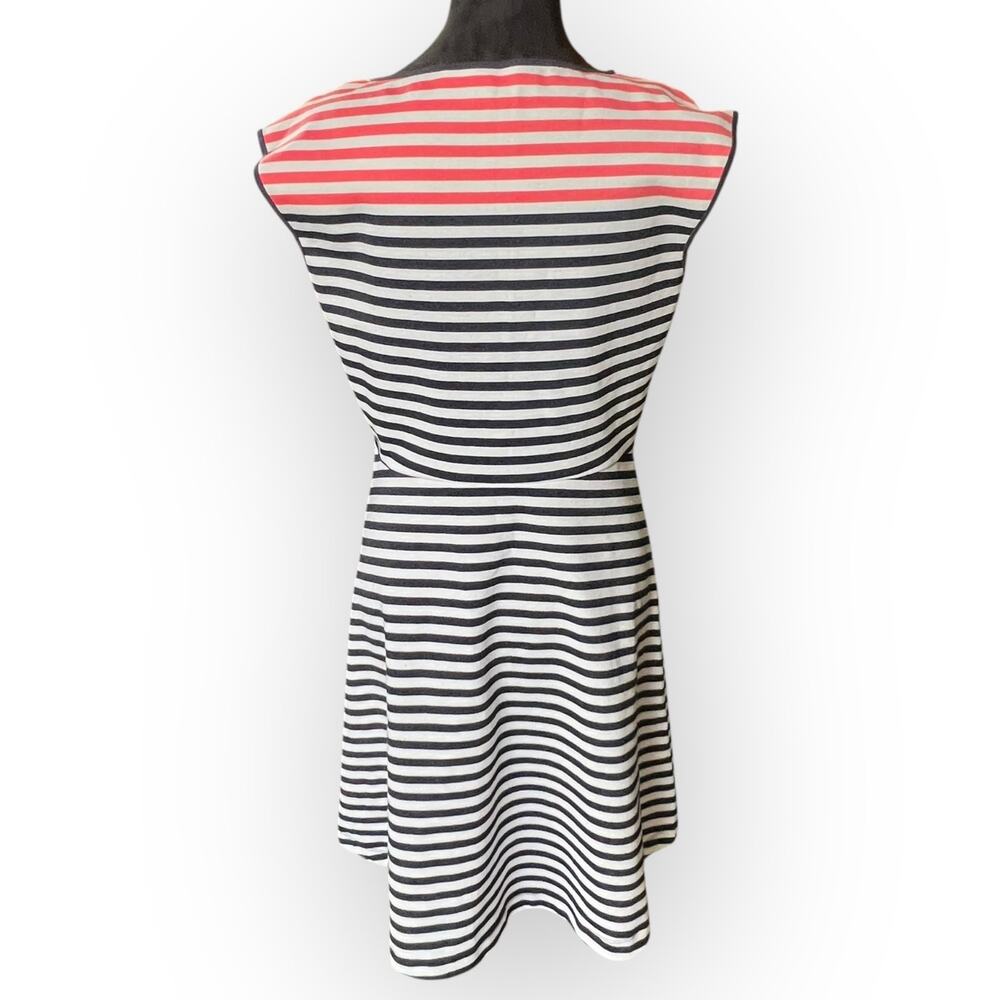 Draper James Women's Blue Pink White Stripe Ponte Knit Fit & Flare Dress Size M - Picture 2 of 13